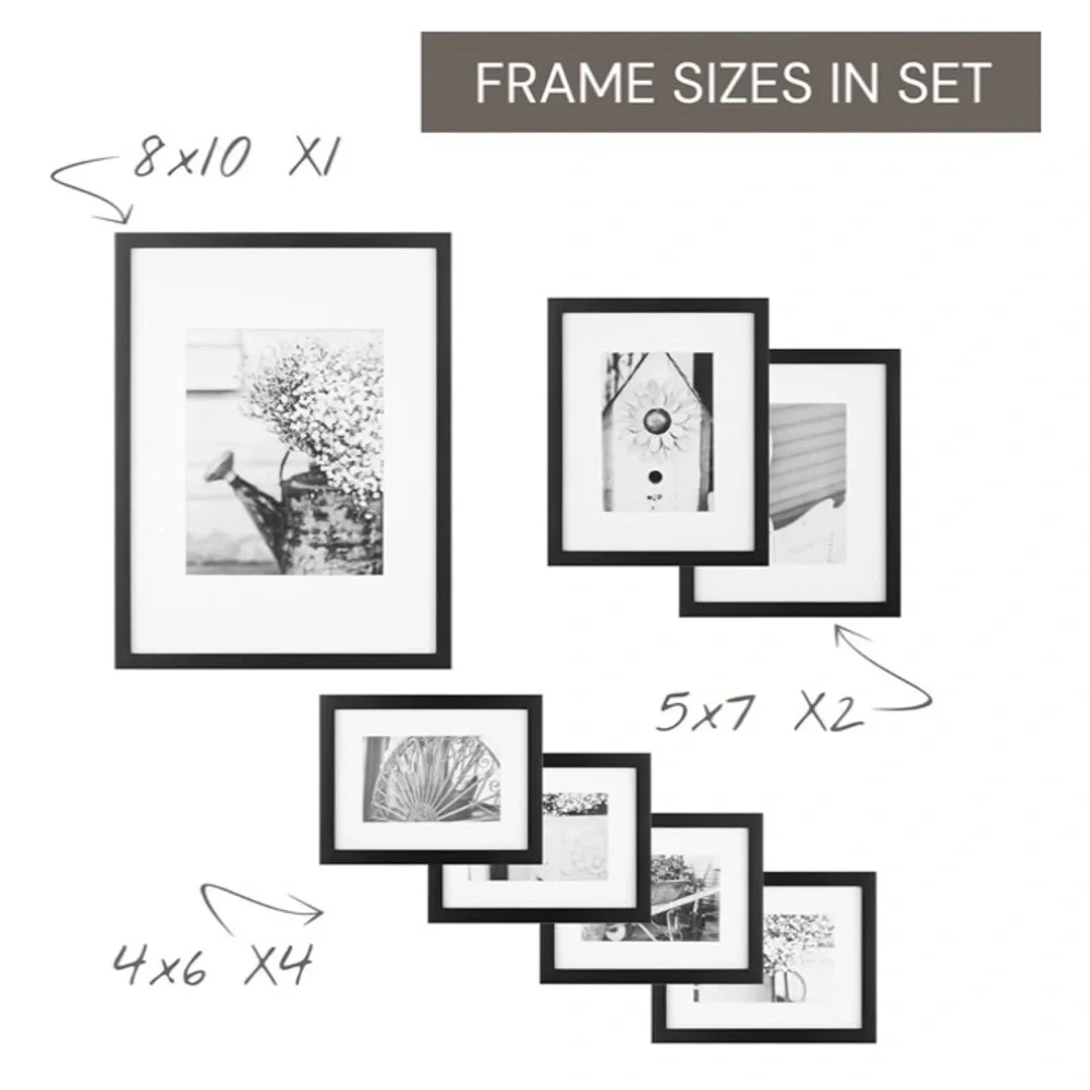 7-pc Walnut Gallery Wall Picture Frame Kit - Picture 4 of 7